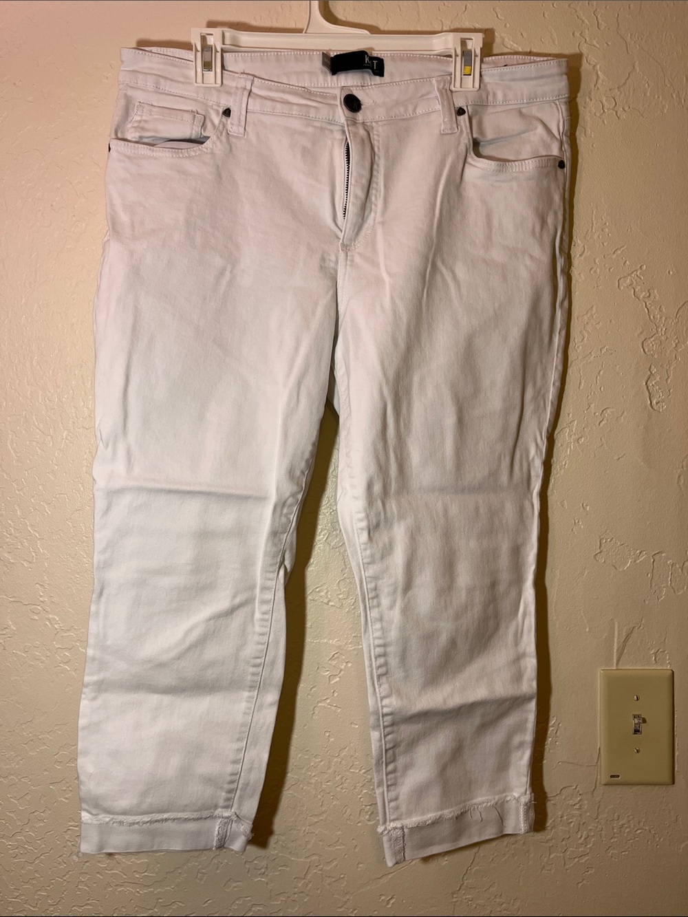 Kut from the Kloth White Ankle Crop Jeans